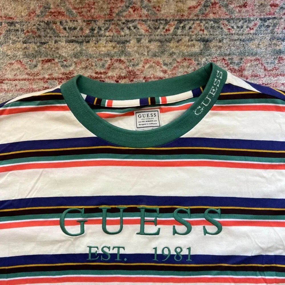 Guess Men's Striped T-Shirt - Picture 3 of 4